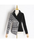 TWOTWINSTYLE welurowa wełna patchworkowa Plaid Blazer Coat kobieta z długim rękawem asymetryczne damskie garnitury 2019 wiosna m