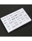 New Arrival okrągły w kształcie trójkąta srebrny złoty kolor czarny kolczyki sztyfty ze stopu dla kobiet biżuteria ucha 4 pary