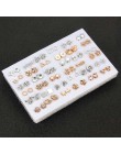 New Arrival okrągły w kształcie trójkąta srebrny złoty kolor czarny kolczyki sztyfty ze stopu dla kobiet biżuteria ucha 4 pary