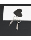 Moda męska Punk kolczyki Feather Tassel wisiorek z długim łańcuszkiem ze stali nierdzewnej Stud kolczyk Unisex Trend Rock Hipste