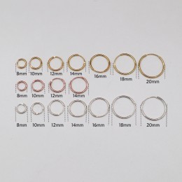 Złoty/złoty kolor/różowe złoto kolor/czarny/925 Sterling Silver proste kość do ucha Hoop kolczyki Mini małe okrągłe koło kolczyk