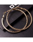 Hot 1 para nowy 5CM Hoop okrągłe kolczyki moda duża okrągła obręcz kolczyki eleganckie proste przebite srebro/Gol wieczór Party 
