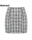 BeAvant dwuczęściowy zestaw plaid tweed damski garnitur casualowe w stylu streetwear marynarka garnitury damskie zestawy blezeró