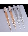 2019 nowe złote kolor długi kryształ Tassel dynda kolczyki dla kobiet Wedding Drop Earing Brinco biżuteria prezenty E1717