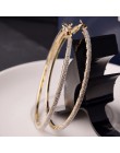 Hot 1 para nowy 5CM Hoop okrągłe kolczyki moda duża okrągła obręcz kolczyki eleganckie proste przebite srebro/Gol wieczór Party 