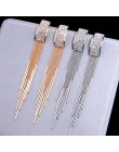 2019 nowe złote kolor długi kryształ Tassel dynda kolczyki dla kobiet Wedding Drop Earing Brinco biżuteria prezenty E1717