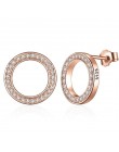 WOSTU Hot moda 100% 925 Sterling Silver szczęście zawsze okrągłe stadniny kolczyki dla kobiet autentyczne oryginalny biżuteria p