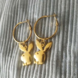 Punk śmieszne zwierzęta bunny dynda kolczyk vintage hiphop głowa królika spadek kolczyki dla kobiet dziewczyn prezenty brincos p