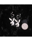 Punk śmieszne zwierzęta bunny dynda kolczyk vintage hiphop głowa królika spadek kolczyki dla kobiet dziewczyn prezenty brincos p