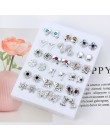 New Arrival okrągły w kształcie trójkąta srebrny złoty kolor czarny kolczyki sztyfty ze stopu dla kobiet biżuteria ucha 4 pary