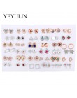 New Arrival okrągły w kształcie trójkąta srebrny złoty kolor czarny kolczyki sztyfty ze stopu dla kobiet biżuteria ucha 4 pary