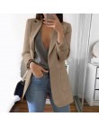 Wipalo Plus rozmiar 2019 kobiet elegancka szczupła dorywczo solidna biznesowa marynarka Bodycon długie blezery kurtka damska mar