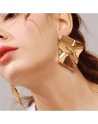 BICUX Fashion kolczyki złote łezki dla kobiet oświadczenie duże geometryczne metalowy kolczyk damskie wiszące kolczyki 2019 nowo