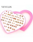 New Arrival okrągły w kształcie trójkąta srebrny złoty kolor czarny kolczyki sztyfty ze stopu dla kobiet biżuteria ucha 4 pary