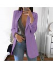 Wipalo Plus rozmiar 2019 kobiet elegancka szczupła dorywczo solidna biznesowa marynarka Bodycon długie blezery kurtka damska mar