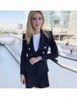 Zielony niebieski żółty czarny biały marynarka kobiety biuro formalne podwójne piersi guziki marynarka Plus duży rozmiar kobiety