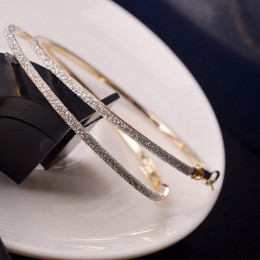 Hot 1 para nowy 5CM Hoop okrągłe kolczyki moda duża okrągła obręcz kolczyki eleganckie proste przebite srebro/Gol wieczór Party 