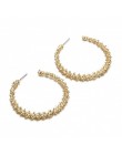 Hot 1 para nowy 5CM Hoop okrągłe kolczyki moda duża okrągła obręcz kolczyki eleganckie proste przebite srebro/Gol wieczór Party 