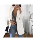 Wipalo Plus rozmiar 2019 kobiet elegancka szczupła dorywczo solidna biznesowa marynarka Bodycon długie blezery kurtka damska mar