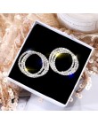FYUAN Fashion Korean Style kółko kolczyki luksusowe złoto srebrne z kryształem górskim kolczyki kobiety przyjęcie weselne biżute