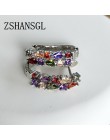 Hurtownie luksusowe 925 Sterling Sliver stadniny kolczyki Flash CZ cyrkon Ear Studs 3 kolory kolczyki dla kobiet tanie brincos