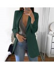 Wipalo Plus rozmiar 2019 kobiet elegancka szczupła dorywczo solidna biznesowa marynarka Bodycon długie blezery kurtka damska mar