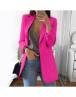 Wipalo Plus rozmiar 2019 kobiet elegancka szczupła dorywczo solidna biznesowa marynarka Bodycon długie blezery kurtka damska mar