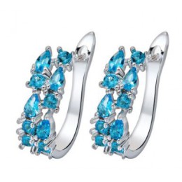 Hurtownie luksusowe 925 Sterling Sliver stadniny kolczyki Flash CZ cyrkon Ear Studs 3 kolory kolczyki dla kobiet tanie brincos