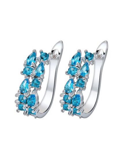 Hurtownie luksusowe 925 Sterling Sliver stadniny kolczyki Flash CZ cyrkon Ear Studs 3 kolory kolczyki dla kobiet tanie brincos