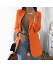 Wipalo Plus rozmiar 2019 kobiet elegancka szczupła dorywczo solidna biznesowa marynarka Bodycon długie blezery kurtka damska mar