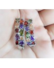 Hurtownie luksusowe 925 Sterling Sliver stadniny kolczyki Flash CZ cyrkon Ear Studs 3 kolory kolczyki dla kobiet tanie brincos