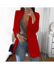 Wipalo Plus rozmiar 2019 kobiet elegancka szczupła dorywczo solidna biznesowa marynarka Bodycon długie blezery kurtka damska mar