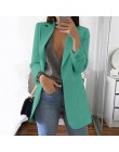 Wipalo Plus rozmiar 2019 kobiet elegancka szczupła dorywczo solidna biznesowa marynarka Bodycon długie blezery kurtka damska mar