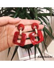 AENSOA nowe kwadratowe akrylowe kolczyki Drop dla pań Trendy Dangle kolczyki dla kobiet oświadczenie biżuteria hurtowych Party p