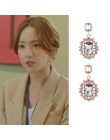 MENGJIQIAO 2019 nowy koreański TV gwiazda elegancki kryształ długi Trassel spadek kolczyki dla kobiet koło kropla wody Oorbellen