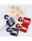 AENSOA nowe kwadratowe akrylowe kolczyki Drop dla pań Trendy Dangle kolczyki dla kobiet oświadczenie biżuteria hurtowych Party p