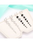MAIKALE nowe mody okrągłe CZ cyrkonu długie kolczyki dla kobiet różowe złoto Fine Jewelry Tassel czarne srebrne kolczyki na prez