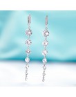 MAIKALE nowe mody okrągłe CZ cyrkonu długie kolczyki dla kobiet różowe złoto Fine Jewelry Tassel czarne srebrne kolczyki na prez