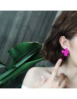 MENGJIQIAO 2018 nowy koreański styl farba w sprayu duże kolczyki sztyfty z kwiatem dla kobiet moda akcesoria letnie eleganckie s