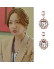 MENGJIQIAO 2019 nowy koreański TV gwiazda elegancki kryształ długi Trassel spadek kolczyki dla kobiet koło kropla wody Oorbellen