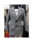 AEL Plaid damski marynarka z długim rękawem z kołnierzykiem z klapami kieszeń Slim damski płaszcz wiosna urząd Lady Fashion Clot