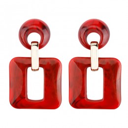 AENSOA nowe kwadratowe akrylowe kolczyki Drop dla pań Trendy Dangle kolczyki dla kobiet oświadczenie biżuteria hurtowych Party p