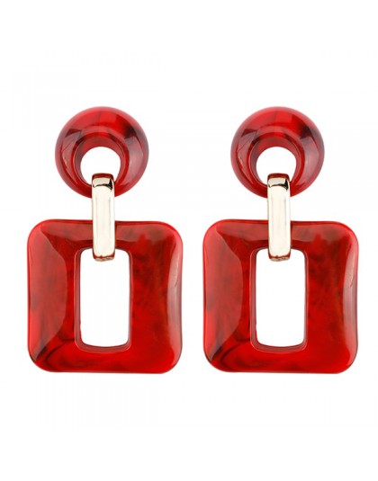 AENSOA nowe kwadratowe akrylowe kolczyki Drop dla pań Trendy Dangle kolczyki dla kobiet oświadczenie biżuteria hurtowych Party p