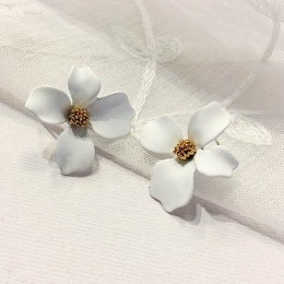 MENGJIQIAO 2018 nowy koreański styl farba w sprayu duże kolczyki sztyfty z kwiatem dla kobiet moda akcesoria letnie eleganckie s