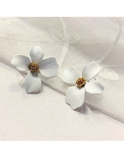 MENGJIQIAO 2018 nowy koreański styl farba w sprayu duże kolczyki sztyfty z kwiatem dla kobiet moda akcesoria letnie eleganckie s