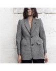 AEL Plaid damski marynarka z długim rękawem z kołnierzykiem z klapami kieszeń Slim damski płaszcz wiosna urząd Lady Fashion Clot