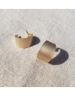 AOMU 2019 nowy koreański prosty geometryczny peeling okrągły węzeł twarz matowy Metal kolczyki ze złotym sztyftem prezenty dla k
