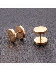 Punk okrągły sztanga ze stali nierdzewnej stadniny kolczyki dla mężczyzn i kobiet Unisex Rock Piercing czarne kolczyki Vintage f