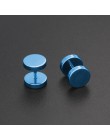 Punk okrągły sztanga ze stali nierdzewnej stadniny kolczyki dla mężczyzn i kobiet Unisex Rock Piercing czarne kolczyki Vintage f