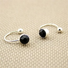 1 para kobiety dziewczyna klip na U ciało kolczyki z kryształkami ze stali nierdzewnej Ear Cuff Stud biżuteria na uszy na prezen